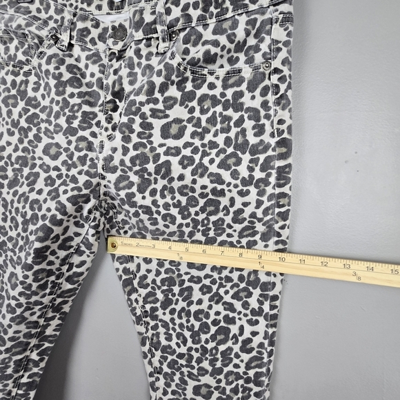 LOFT Modern Skinny Chic Classic Leopard Print Pants Black Cream Womens Size 28‎ - Picture 13 of 14